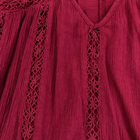 American Eagle Babydoll Dress, Lace Boho Longsleeve Peasant - Picture 4 of 10